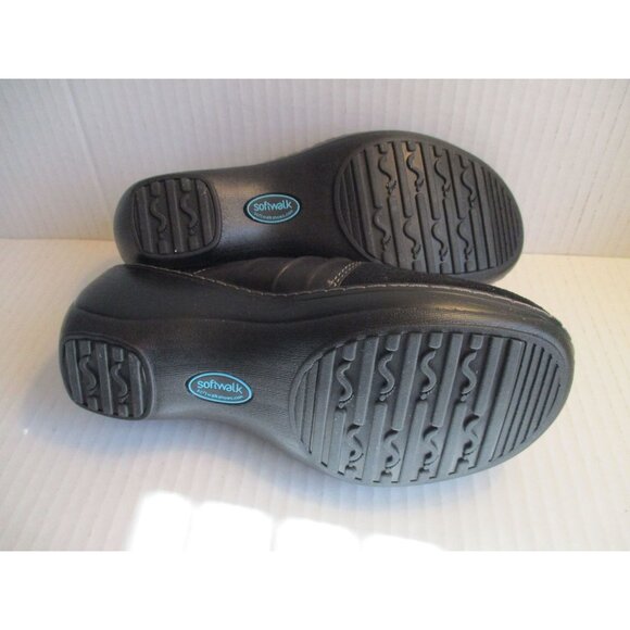 *SoftWalk Black Mule Slides Leather Upper Accent Stitching - 7WW - Picture 9 of 9